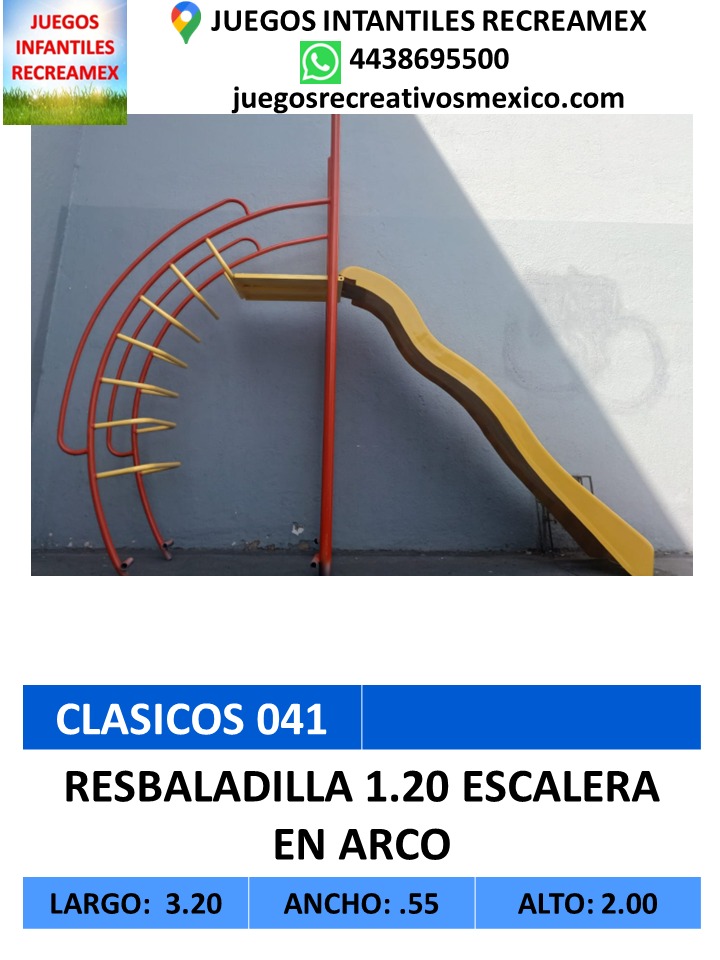 3 resbaladillas 1.20m en arco